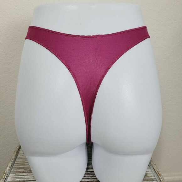 Vintage Maidenform Thong Panty Second Skin Sz 5/Sm Cranberry Red VHTF Smooth NWT - Picture 7 of 8